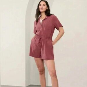Athleta Dusty Rose Short Sleeve Romper size small